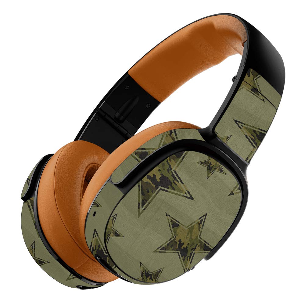 MightySkins Skin Compatible with Skullcandy Crusher 360 Wireless Headphones - Army Star | Protective, Durable, and Unique Vinyl wrap Cover | Easy…