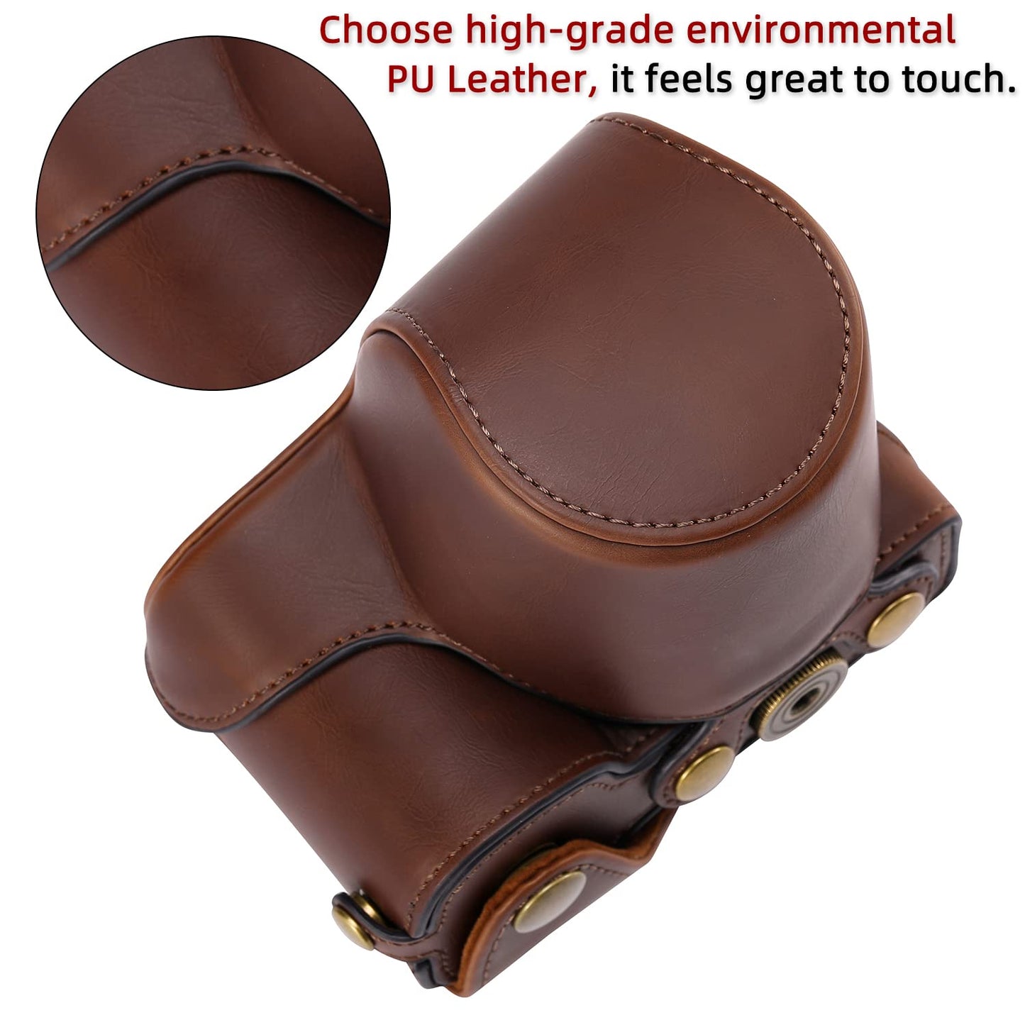Hargedis XEVN for Sony ZV-E10 case,for Sony ZV-E10 case,Premium PU Full Body Leather Camera Case Bag for Sony Alpha ZV-E10 Fit 16-50mm Lens