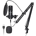 SUDOTACK USB Condenser Podcast Microphone for PC: Studio Microphone Kit with 192KHz/24bit Professional Sound Chipset Cardioid for Recording