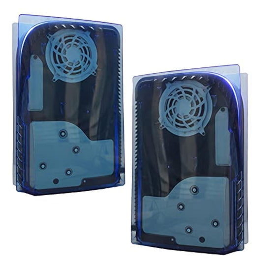 Transparent Shell Hard Shell Replacement Plate Case Cover for PS5 Disc Edition Gaming Console (Transparency Blue)