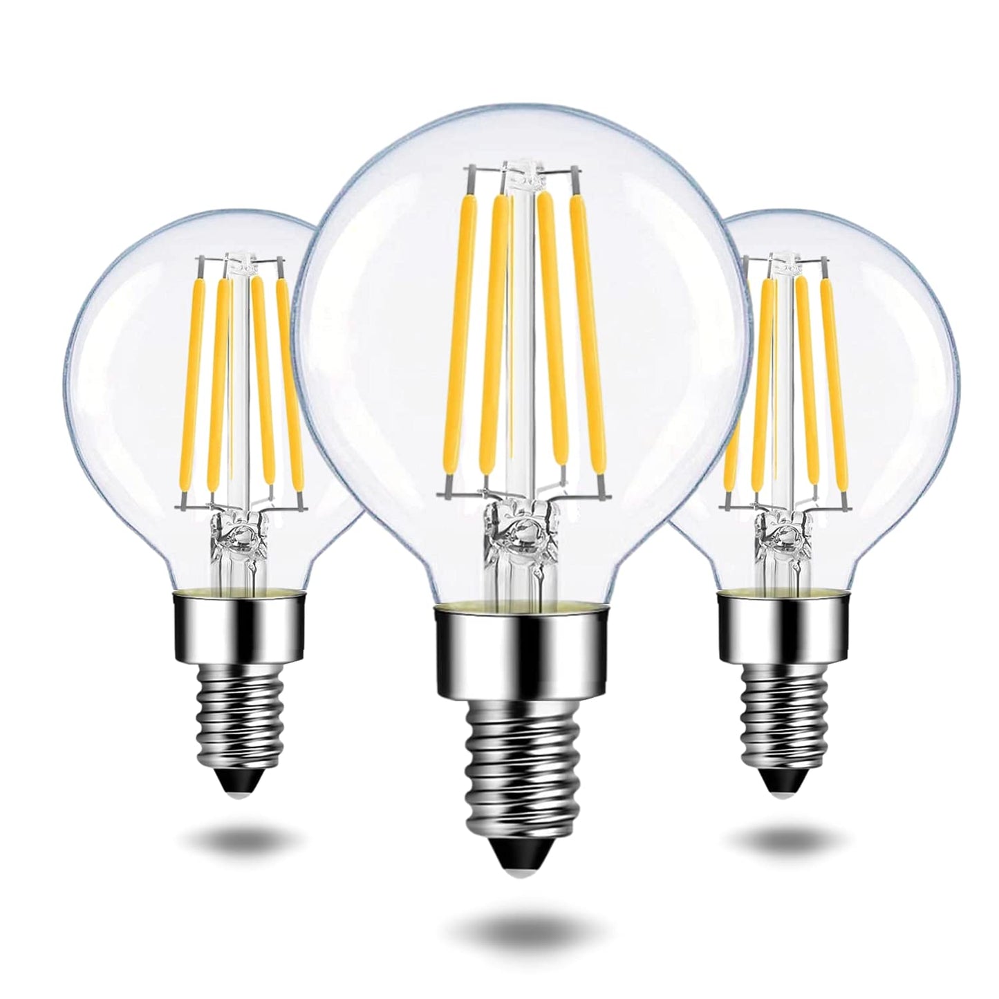 Bioluz LED 90 CRI G16.5 Light Bulb 40W Replacement (Uses only 4W) E12 Base Clear Glass Filament Pendant Warm White 2700K UL Listed Title 20 High