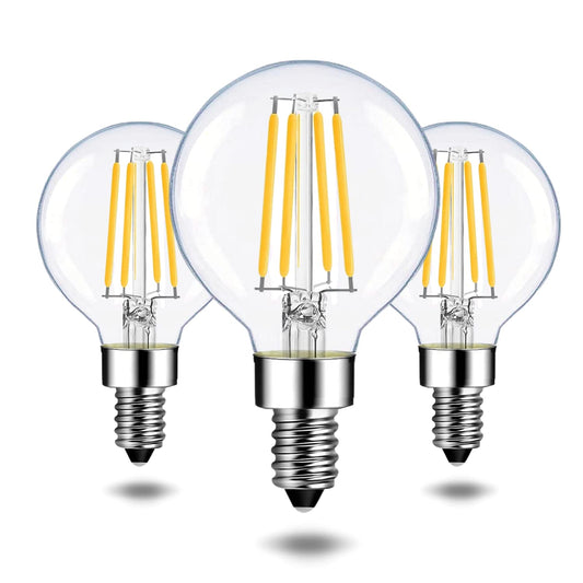 Bioluz LED 90 CRI G16.5 Light Bulb 40W Replacement (Uses only 4W) E12 Base Clear Glass Filament Pendant Warm White 2700K UL Listed Title 20 High