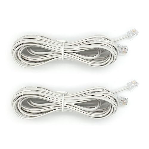 RJ11 6P2C Telephone Line Cord Phone Extension Straight Cable Wire 6p2c Pin Plug Male to Male Plug Modular Landline Cable Fax Modem, 5M/ 16.4 feet Long