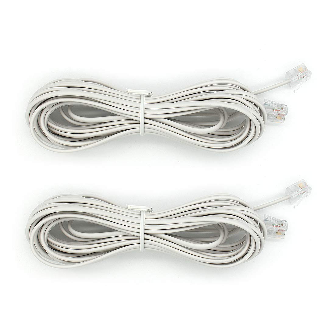 RJ11 6P2C Telephone Line Cord Phone Extension Straight Cable Wire 6p2c Pin Plug Male to Male Plug Modular Landline Cable Fax Modem, 5M/ 16.4 feet Long
