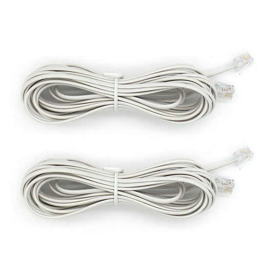 RJ11 6P2C Telephone Line Cord Phone Extension Straight Cable Wire 6p2c Pin Plug Male to Male Plug Modular Landline Cable Fax Modem, 5M/ 16.4 feet Long