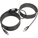 Tripp Lite Eaton USB 2.0 Hi-Speed A/B Active Repeater Cable (M/M) 25-ft. (U042-025) Silver