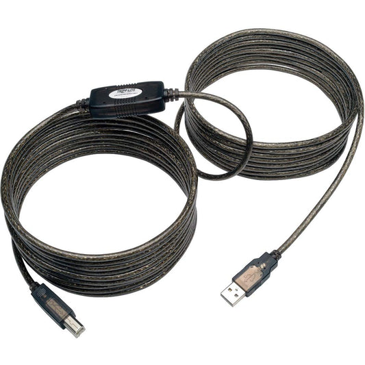Tripp Lite Eaton USB 2.0 Hi-Speed A/B Active Repeater Cable (M/M) 25-ft. (U042-025) Silver