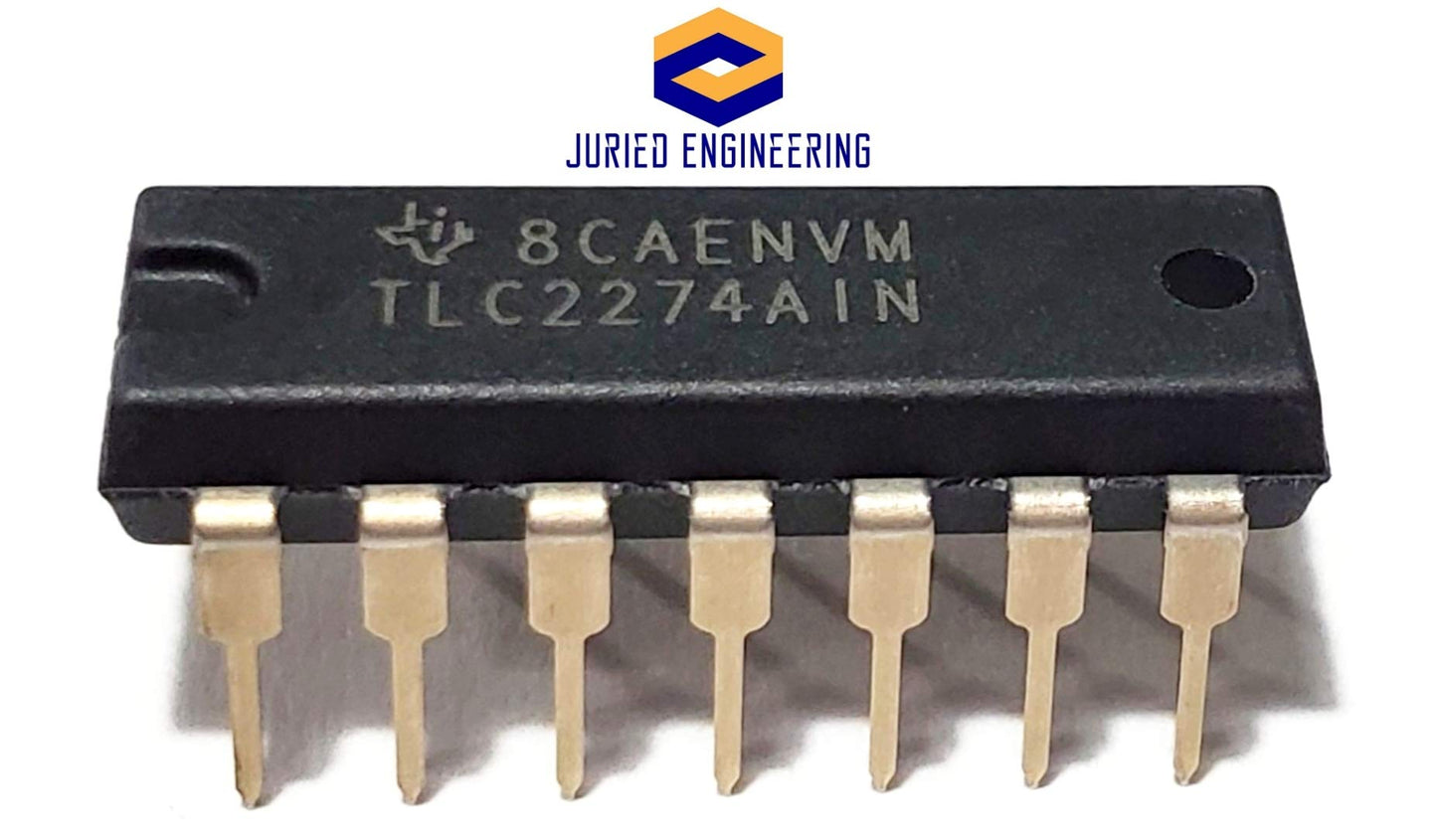 Juried Engineering TLC2274AIN TLC2274A TLC2274 Advanced LinCMOS™ Rail-to-Rail Quad Precision Operational Amplifier Op Amp Breadboard-Friendly IC
