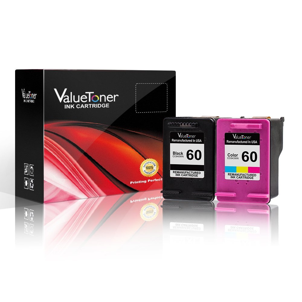 Valuetoner Remanufactured Ink Cartridges Replacement for HP 60 D8J23FN CC640WN CC643WN for Envy 100 110 120, Deskjet D1660 D2530, Photosmart C4680