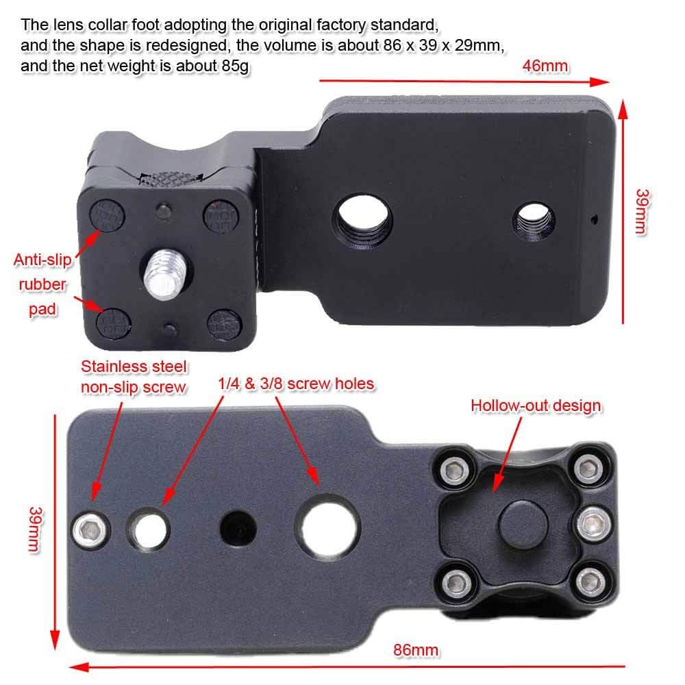 Lens Collar Stand Replacement Foot Tripod Mount Ring Base Compatible with Panasonic Leica DG Vario-Elmar 100-400mm f/4-6.3 ASPH Power OIS, Bottom