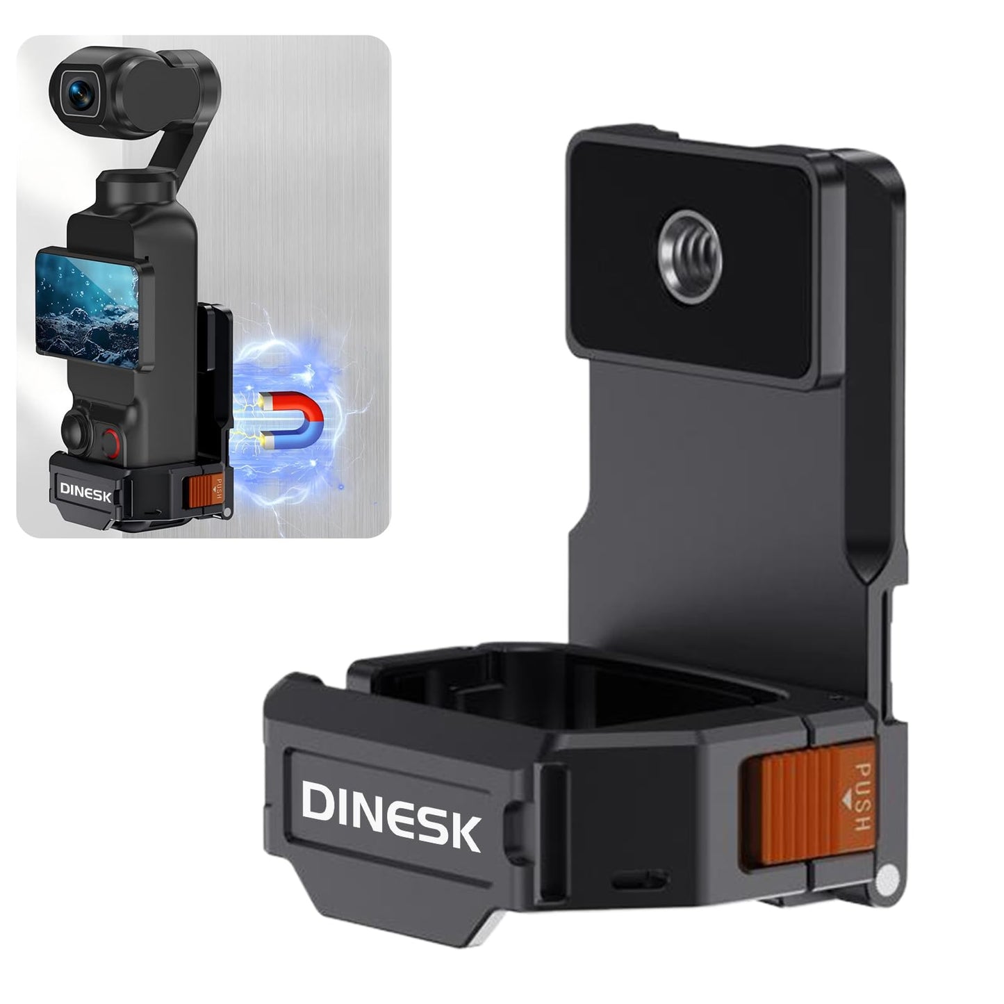 Osmo Pocket 3 Magnetic Mount,Magnet Expansion Adapter Holder with Cold Shoe on Iron Fence/Refrigerators/Iron Rods,Aluminum Alloy Magnetic Mount Holder
