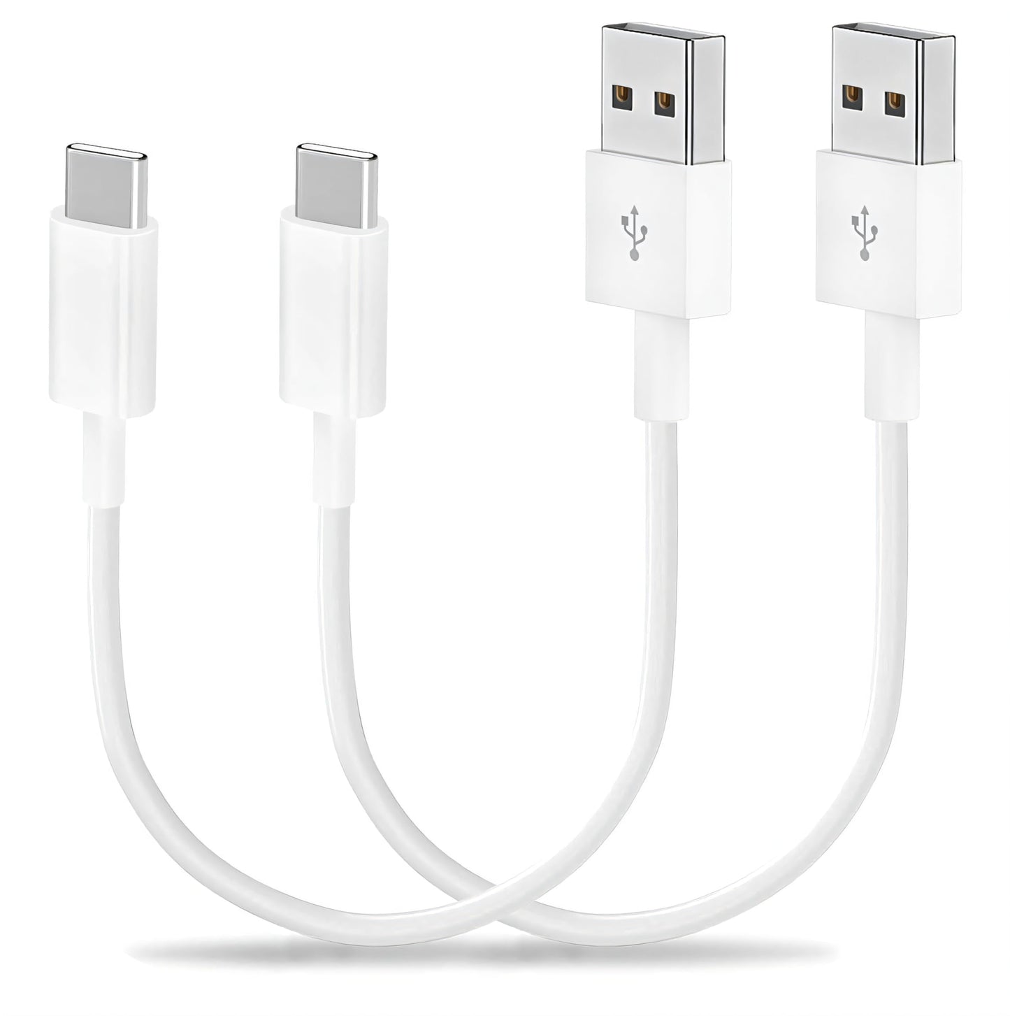 Short iPhone 15/16/17 CarPlay Cable 1.15ft [2-Pack] - USB A to USB C Fast Charging Cord for Apple iPhone Pro/Max/Air, Android Auto Charger for Samsung