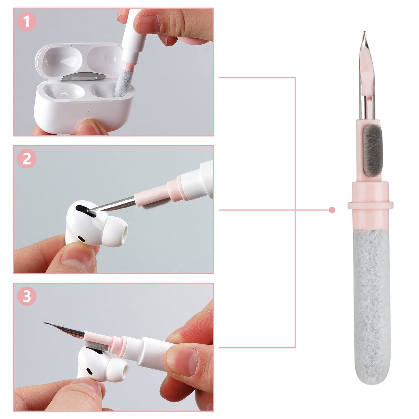 Soft Brush Keyboard Cleaner, Computer Cleaning Tool Kit, 7 in 1 Multipurpose Corner Slit Duster Keycap Puller and Soft Microfiber Brush for Bluetooth