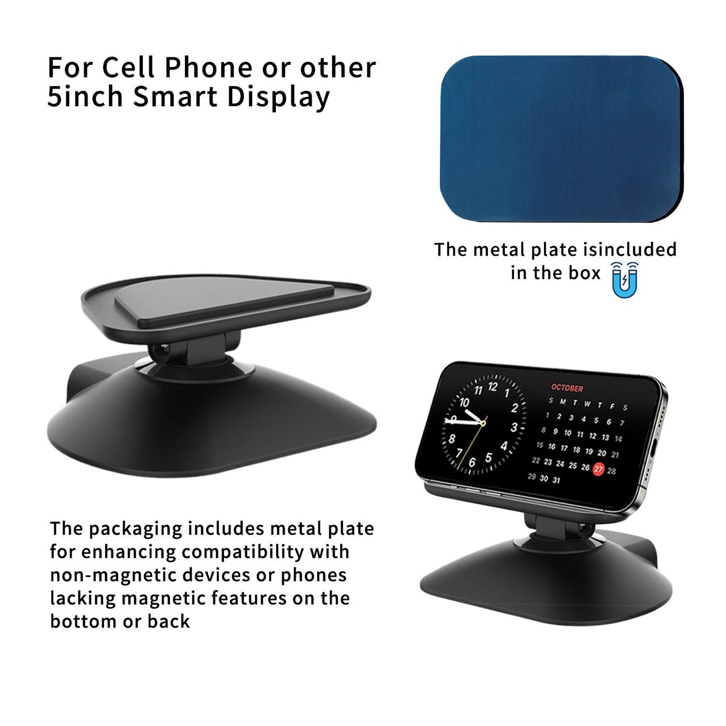 Dianves Adjustable Stand for Echo Show 5 (3rd Gen)? Tilt + Swivel Stand Multi Angle Rotation Magnetic Anti-Slip Base for Show 5,Rotatable All Around