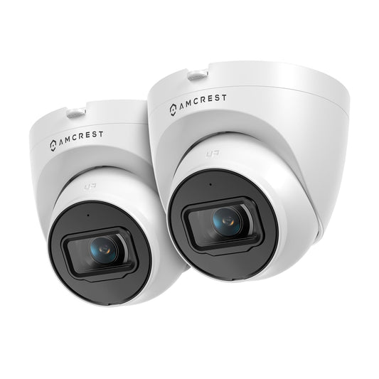 Amcrest Pack of 2, UltraHD 4K (8MP) Outdoor Security IP Turret PoE Camera, 3840x2160, 98ft NightVision, 125° FOV, IP67, MicroSD Recording (256GB)