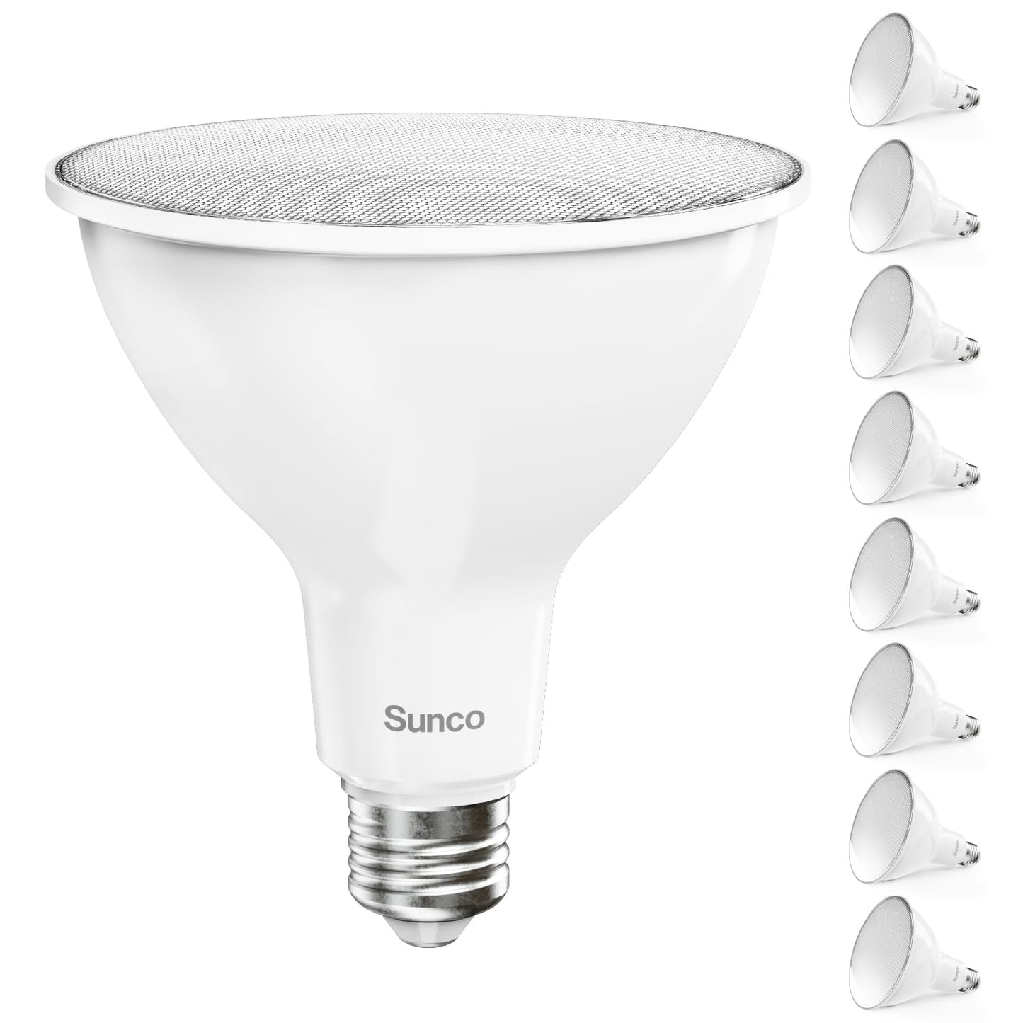 Sunco 8 Pack PAR38 LED Flood Light Bulb, 13W=100W, Dimmable, Waterproof
