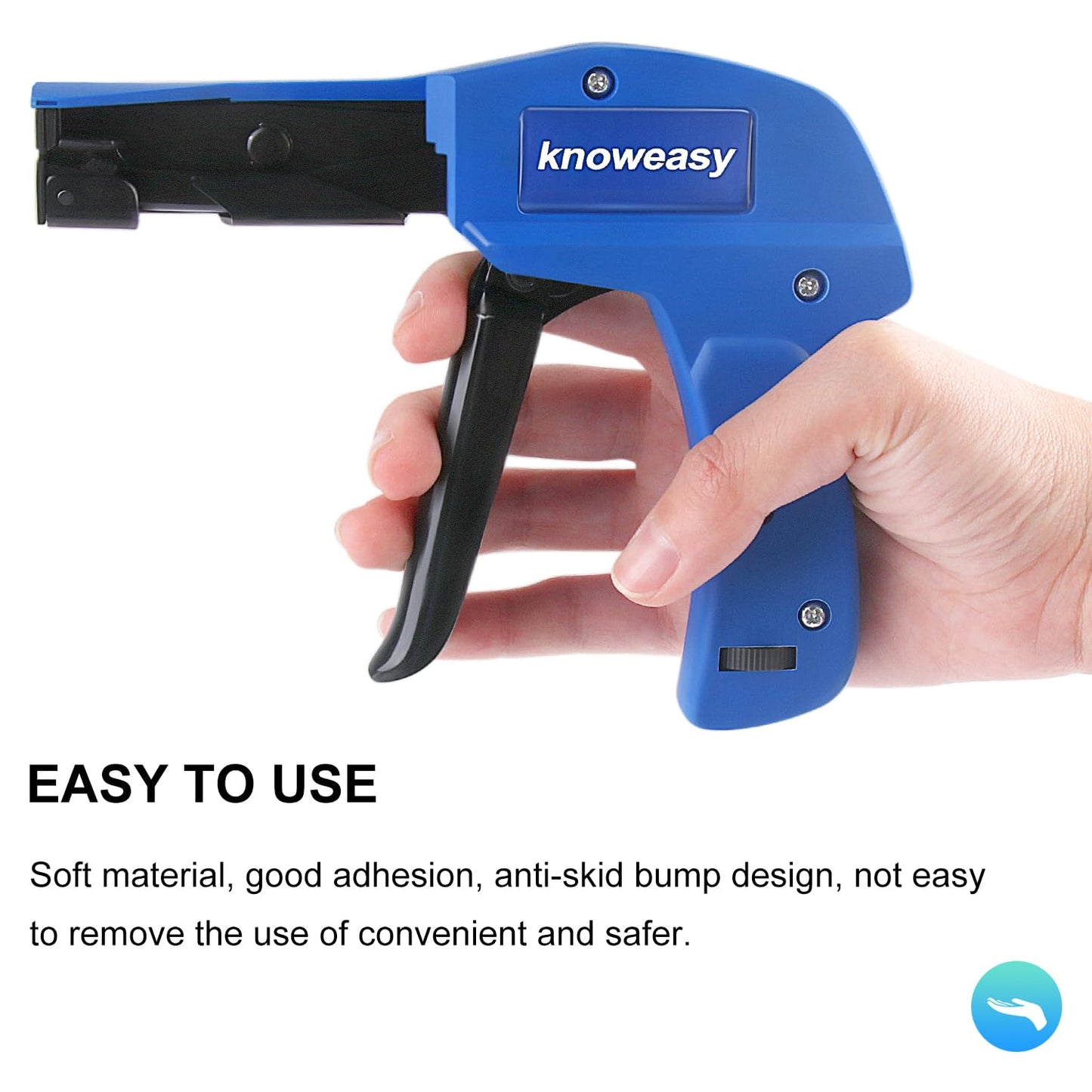 Cable Tie Gun,Knoweasy Fastening Cable Tie Tool,Die-Cast Steel Flush Cut Zip Tie Tool with Steel Handle for Nylon Cable,7 Inches Length Zip Tie Gun