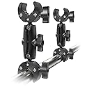 KMDODO 2 Pcs SuperClamp Double Camera Clamp with Dual Mount Bracket and Magic Arm Ball Head - Versatile Photography Accessory for Light Stands