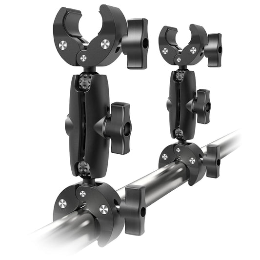KMDODO 2 Pcs SuperClamp Double Camera Clamp with Dual Mount Bracket and Magic Arm Ball Head - Versatile Photography Accessory for Light Stands
