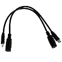E-outstanding 2PCS DC Barrel Jack to Micro-USB B Male Connector Adapter 5V Power Cable 5.5mmx2.1mm