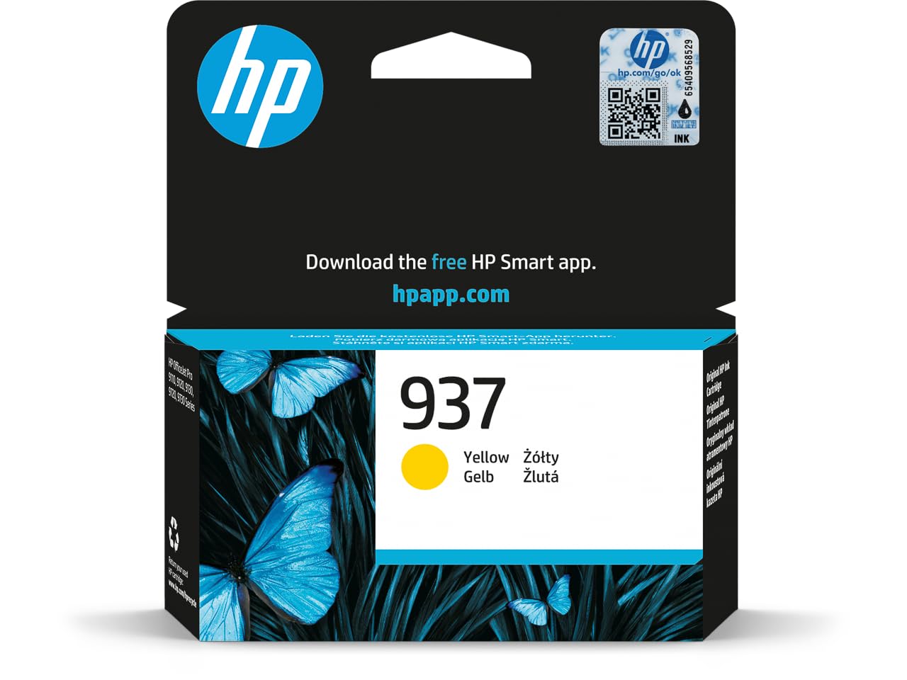 HP 937 Yellow Original Ink Cartridge - Original - Ink Cartridge OfficeJet Pro 91xx, 97xx