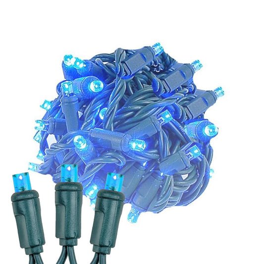 Novelty Lights 34ft 100 LED Blue Christmas Lights Outdoor/Indoor, 4" Spacing, Green Wire String Lights for Festive Xmas Lighting, IP55, UL Listed