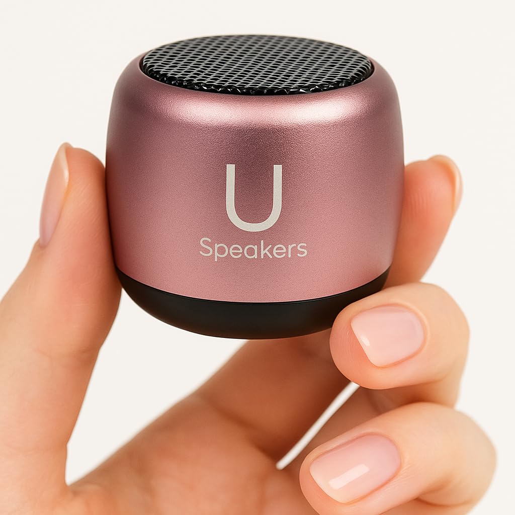 Fashionit U Micro Bluetooth Speaker | Coin-Sized Speakers Bluetooth Wireless with Built-in Mic & Remote Shutter | Portable Rich Sound for Travel