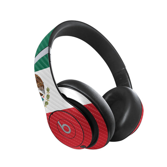 MightySkins Carbon Fiber Skin Compatible with Beats Studio Pro - Mexican Flag | Protective, Durable Textured Carbon Fiber Finish | Easy to Apply