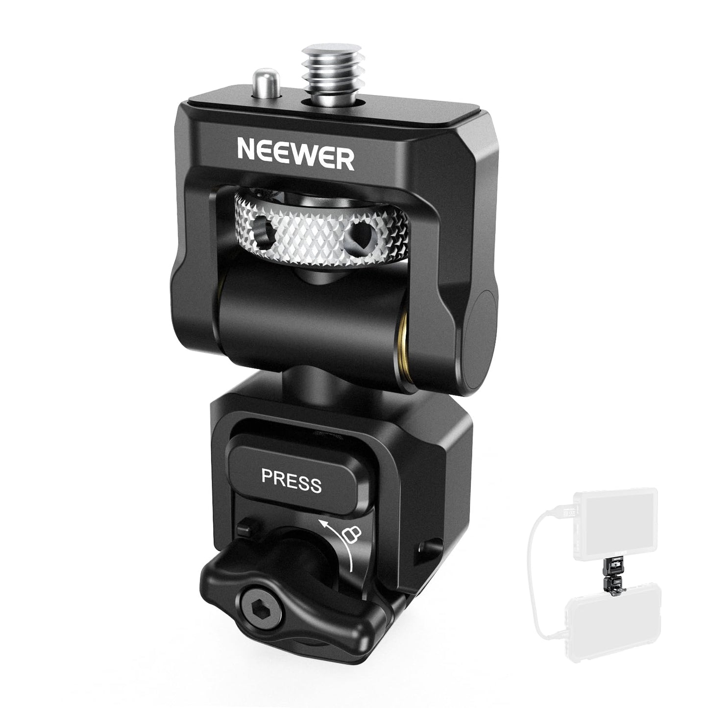 NEEWER Quick Release Monitor Mount for Phone Cage, Video Rig Stabilizer Mobile Photography Accessories Holder Compatible with iPhone Samsung Android