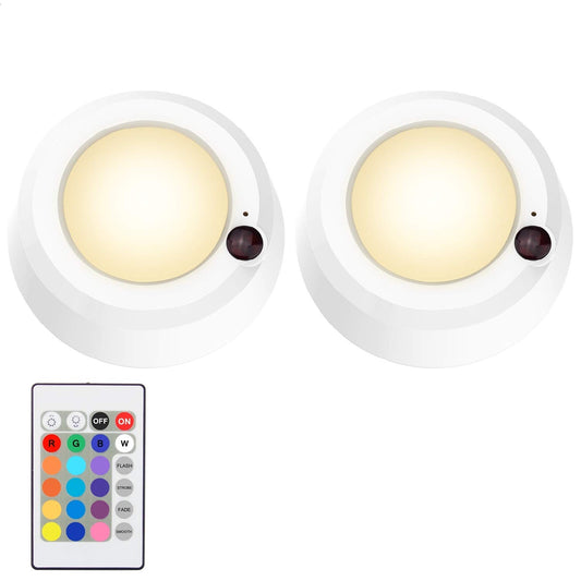 LUXSWAY Wireless Battery Ceiling Lights, Remote Shower Lights Color Changing, 300 Lumens Dimmable Wireless Ceiling Lights for Bedroom Shower Closet