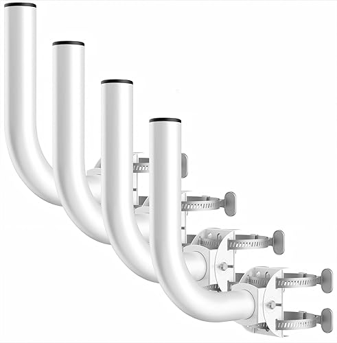 KORYCE Universal Wireless Bridge Bracket Mount, 4-Pack J Pole Mounts, 180° Adjustable Pole and Wall-Mounted Mount for Outside Antenna Starlink