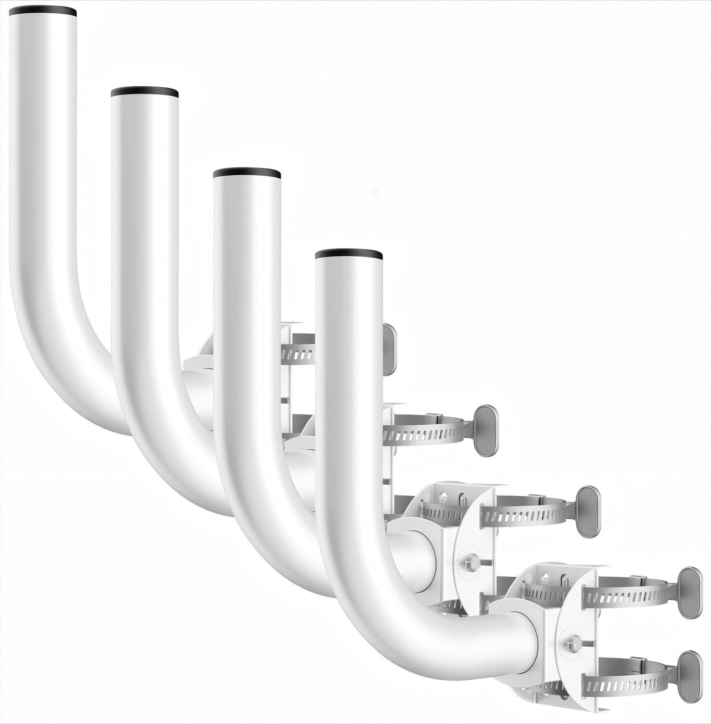 KORYCE Universal Wireless Bridge Bracket Mount, 4-Pack J Pole Mounts, 180° Adjustable Pole and Wall-Mounted Mount for Outside Antenna Starlink
