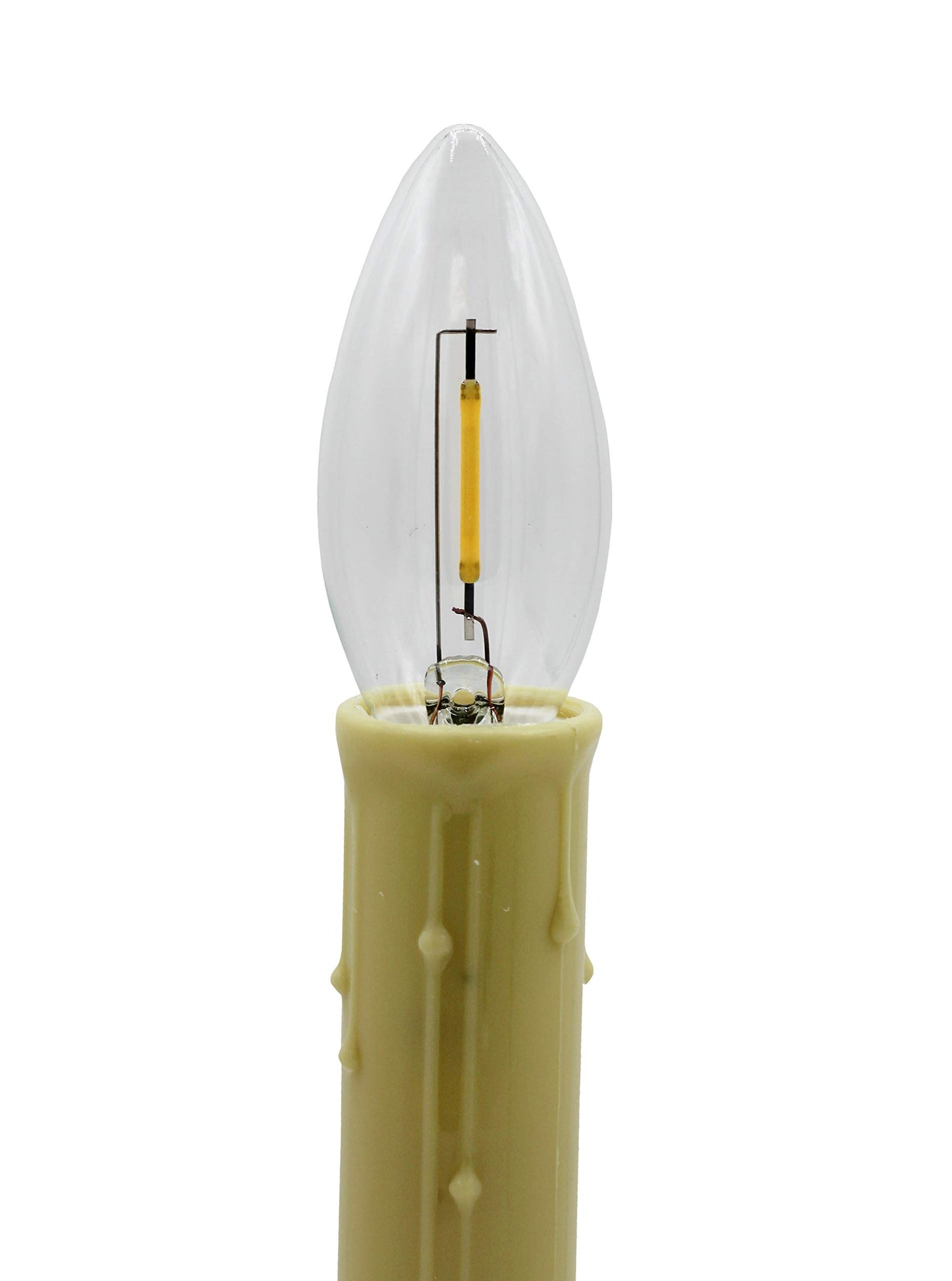 Creative Hobbies LED Replacement Light Bulbs for Electric Candle Lamps, Window Candles, Chandeliers - 7 Watt Equivalent Candelabra, Clear, Steady