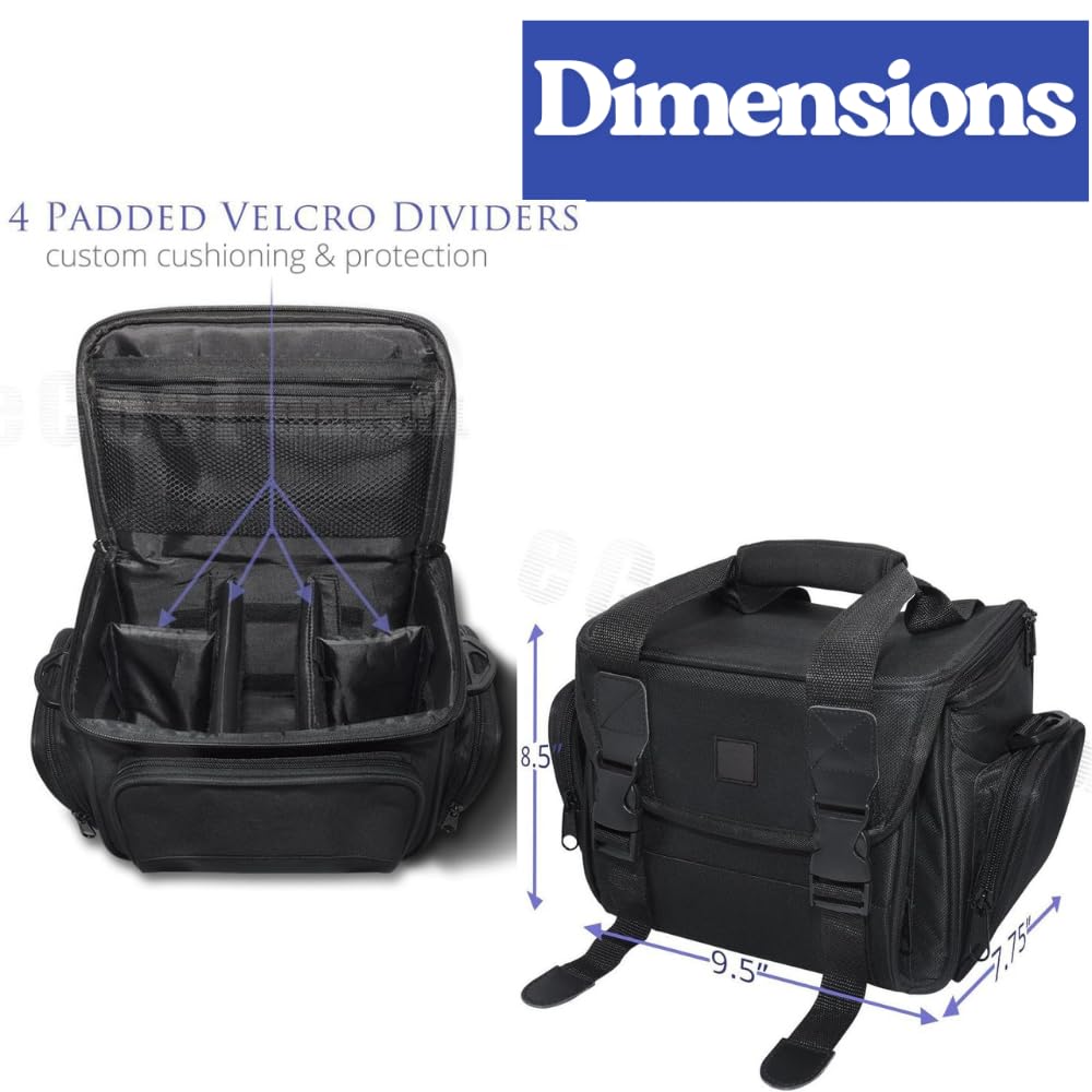 eCostConnection Extra Large Camera Bag Fully Padded Gadget Case with Dual Buckles for Sony,Nikon, Canon, Olympus, Pentax, Panasonic, Samsung & Many