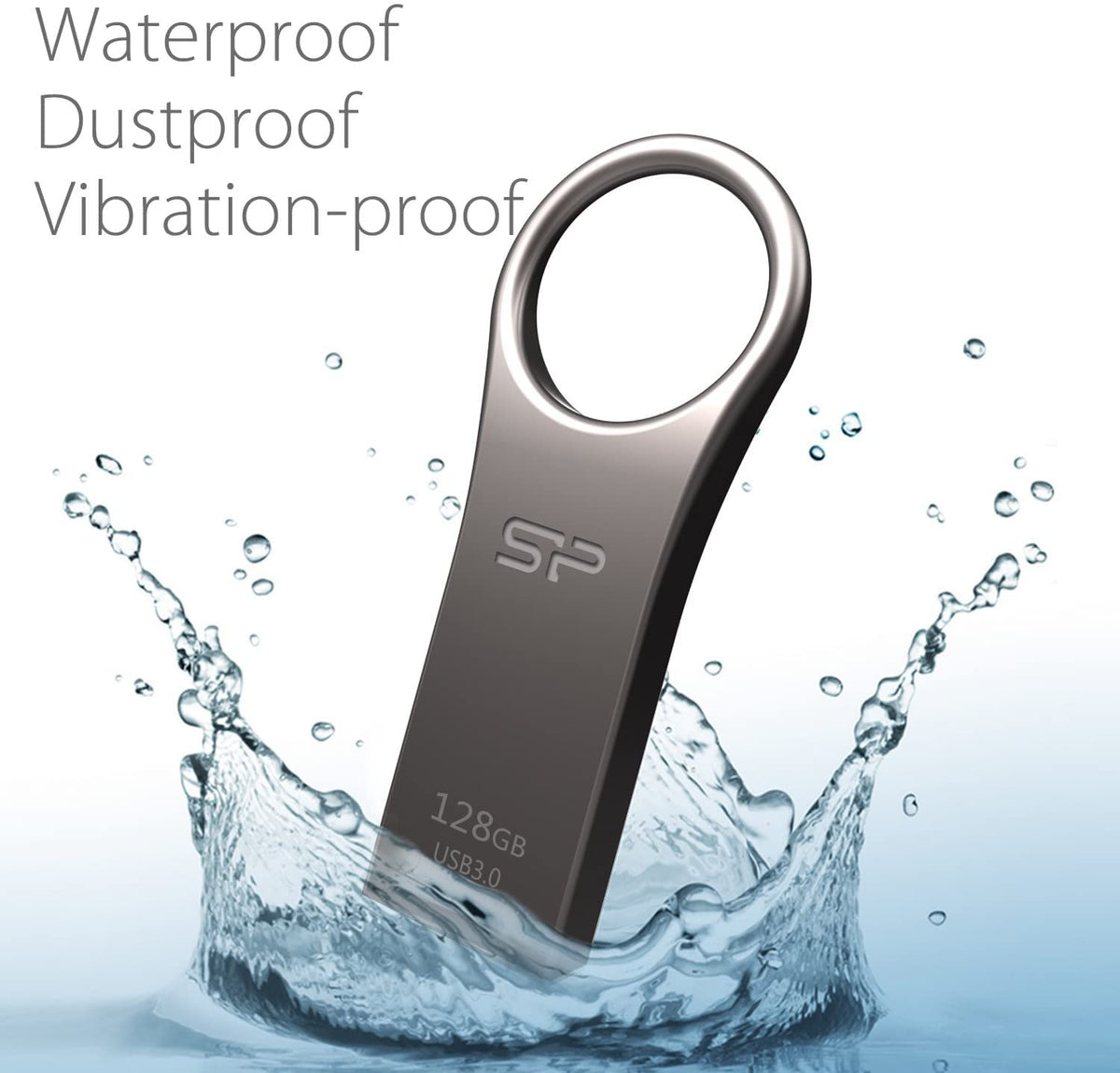 Silicon Power 32GB Jewel J80 USB 3.0 Flash Drive, Titanium (SP032GBUF3J80V1T)