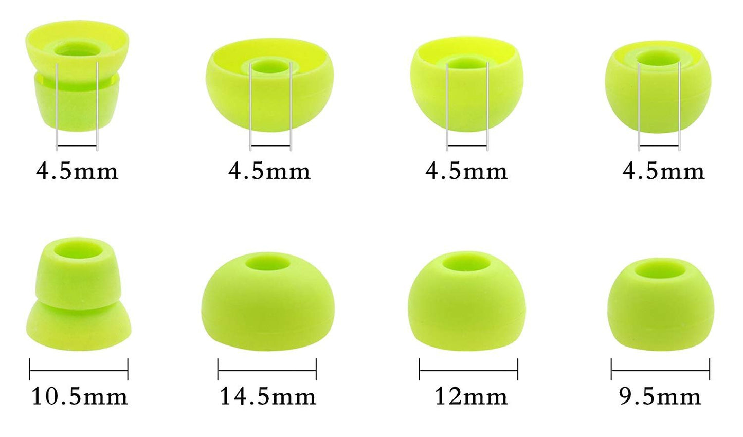 ALXCD Ear Tips for PB3 Powerbeats 3 Headphone, SML 3 Sizes 6 Pair Silicone Replacement Earbud Tips & 2 Pair Double Flange Ear Tips, Fit for Beats