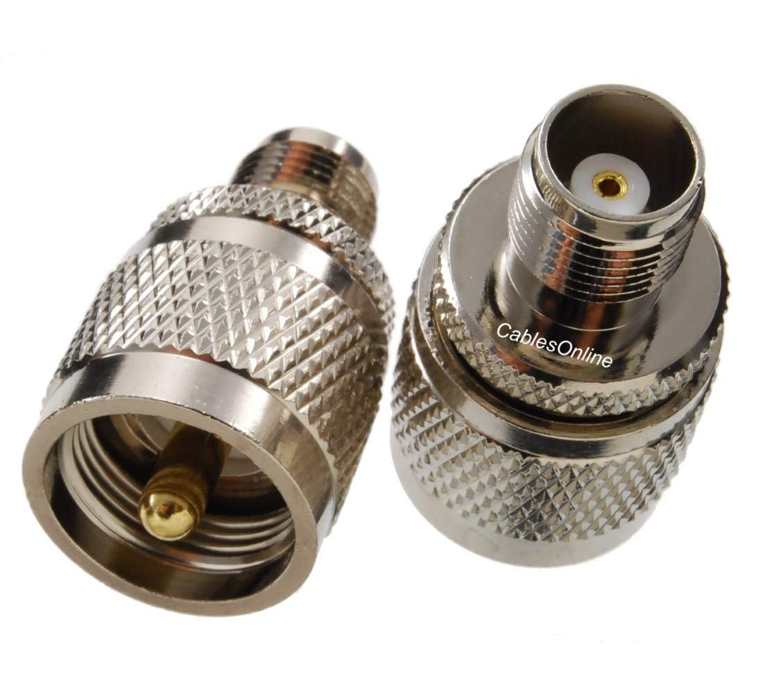 Atlantic ComputerTech, Inc. CablesOnline, TNC Female to UHF PL259 Male 50-ohm RF Coaxial Adapter (2-Pack)