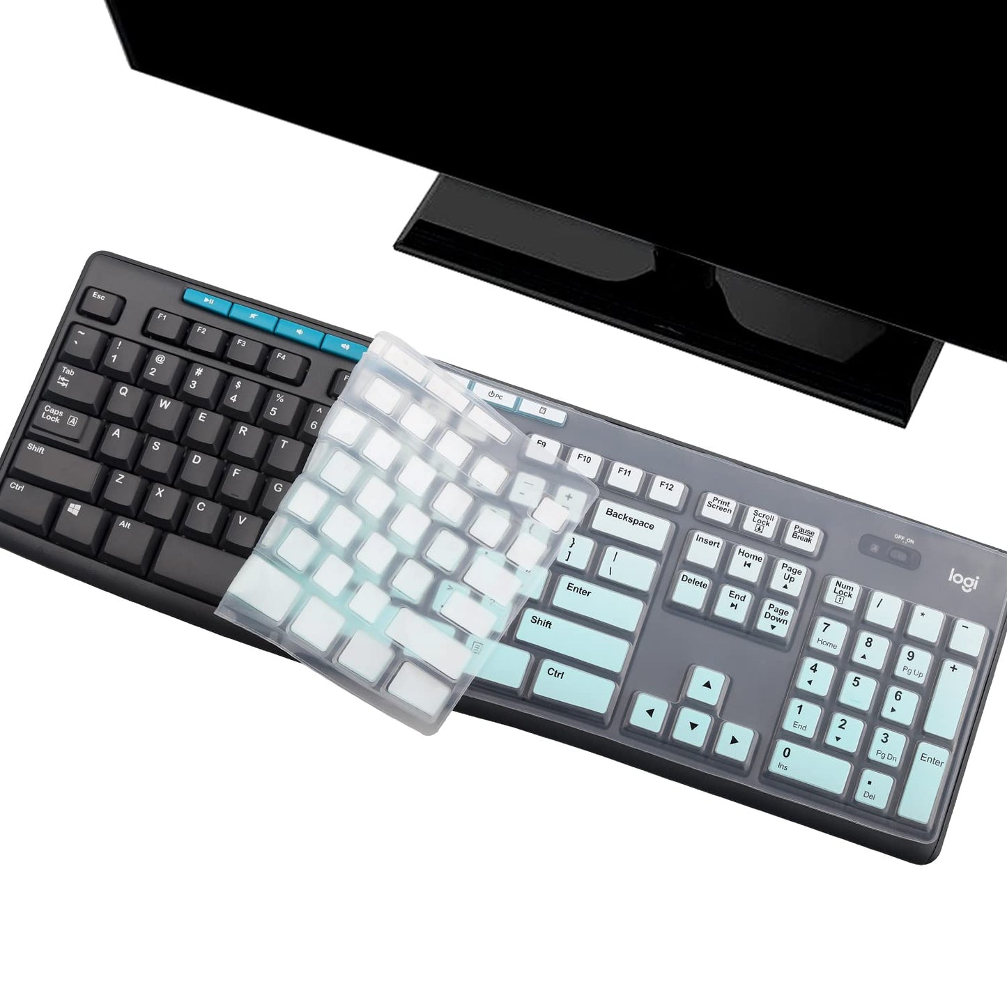Keyboard Cover Skin Protector for Logitech MK295 MK275 MK270 Wireless Keyboard, Logitech K200 K260 K270 K275 K295 MK200 MK260 Ultra Thin Desktop PC