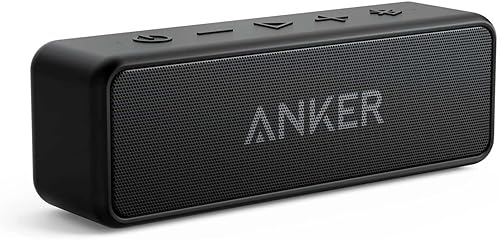 Anker Soundcore 2 Portable Bluetooth Speaker with 12W Stereo Sound, Bluetooth 5, Bassup, IPX7 Waterproof, 24-Hour Playtime, Wireless Stereo Pairing