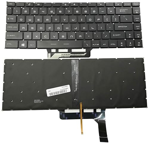 New US Black English Backlit Laptop Keyboard (Without palmrest) for MSI GS65 GS65VR MS-16Q1 NSK-FDABN_B00 P-180402-2 Light Backlight