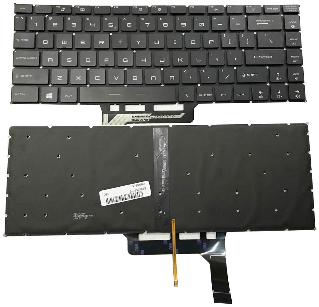 New US Black English Backlit Laptop Keyboard (Without palmrest) for MSI GS65 GS65VR MS-16Q1 NSK-FDABN_B00 P-180402-2 Light Backlight