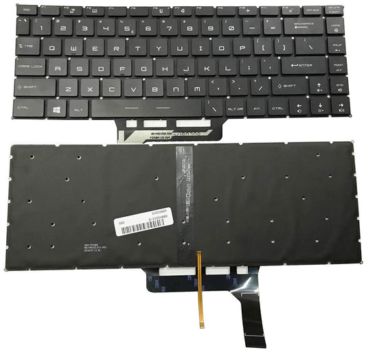 New US Black English Backlit Laptop Keyboard (Without palmrest) for MSI GS65 GS65VR MS-16Q1 NSK-FDABN_B00 P-180402-2 Light Backlight
