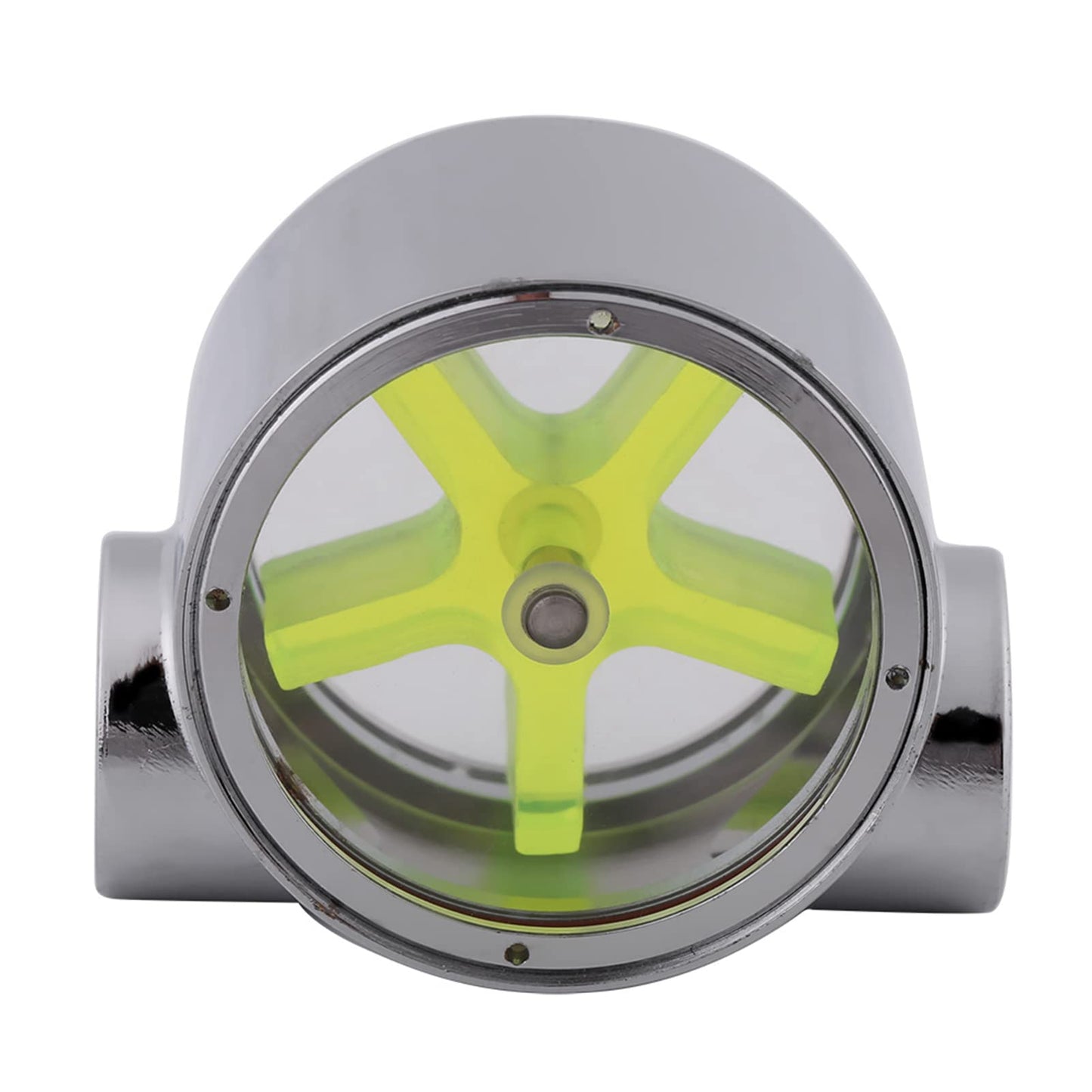 G1/4" Meter Indicator, Female to Female Thread Tungsten Alloy Water Indicator, with Green Impeller, for Computer Water Cooling System