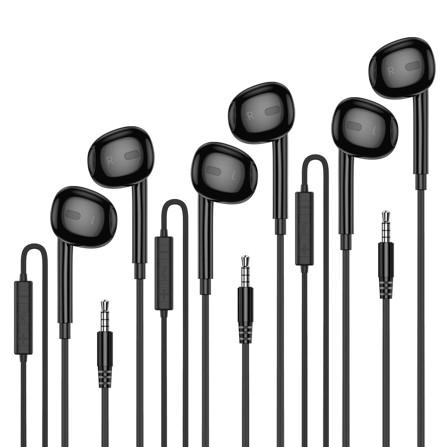 MOSWAG Wired Earbuds with Microphone, 3.5mm Jack in Ear Headphones with Microphone Suitable for Smartphones, Computers, Laptops, IPads, MP3 Players