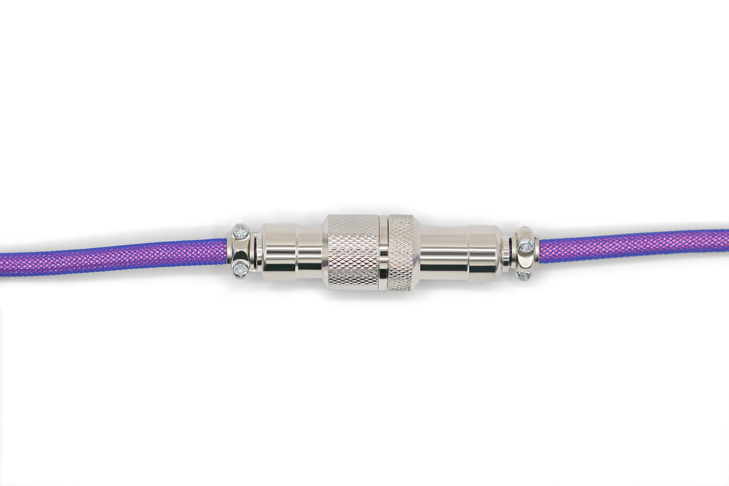 Glacier Premium Durable Quality Braided USB-C to USB-A Coiled Cable with Detachable Metal Aviator Connector Plug for Mechanical Keyboard (Violet