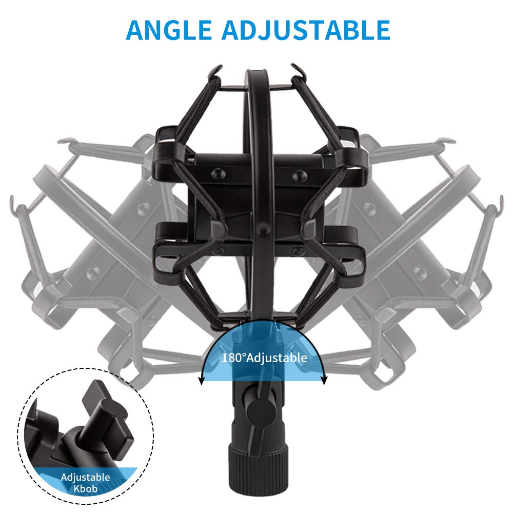 LYRCRO Microphone Shock Mount for 21mm-23mm Small Diameter Size Instrument Condenser Mic or Shotgun Mic like Rode NTG-1 NTG-2