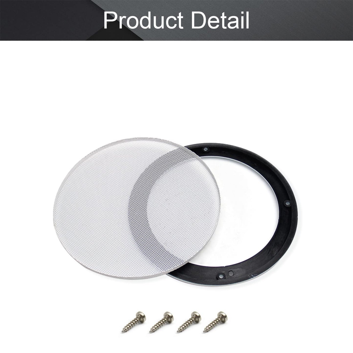 Fielect 4Pcs 6.5" Speaker Grill Cover White SubWoofer Grill Cover Decorative Circle Woofer Guard Protector Audio Accessories with 16 Screws