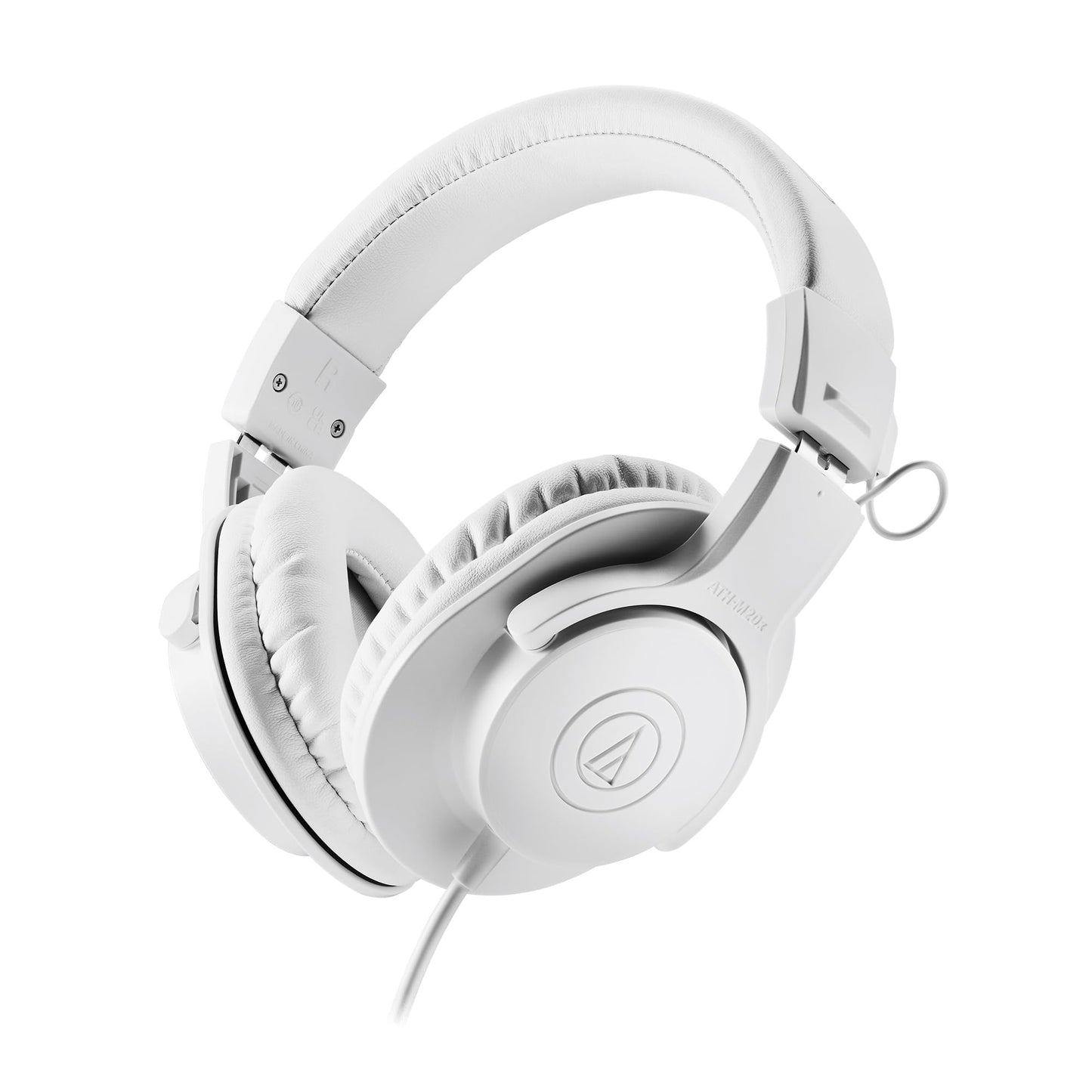 Audio-Technica ATH-M20xWH Professional Monitor Headphones - White Bundle with Case and Austin Bazaar Polishing Cloth