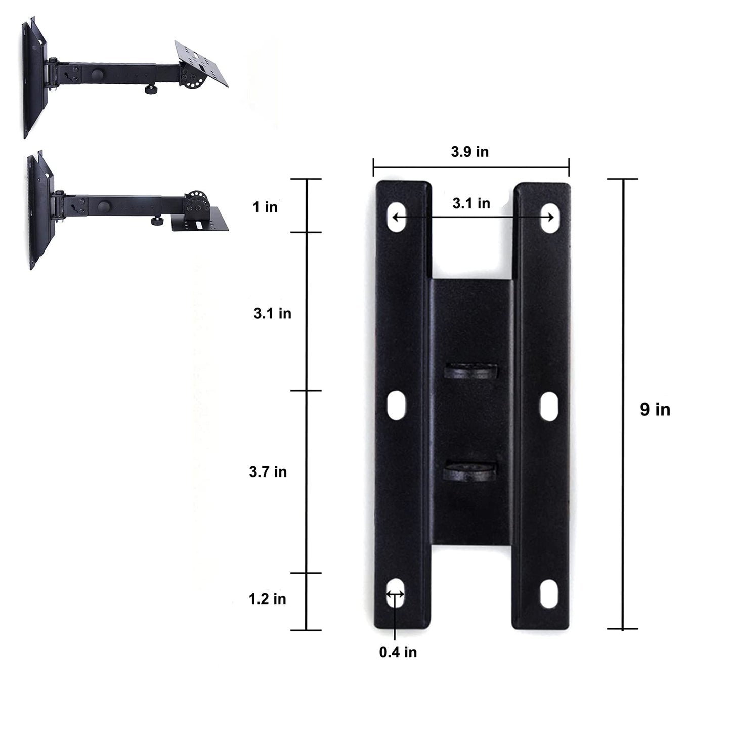 BIGalleons SPS-508 Speaker Wall Mount Stand, Rotatable Angle, Adjustable Swivel Tilt Speaker Mount Bracket, Home Surround Sound System 100 lbs