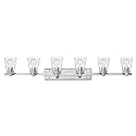 Hinkley Avon Collection Contemporary Modern Six Light Bathroom Vanity Fixture, Chrome with Clear Glass